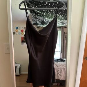 Adika black slip on silk dress